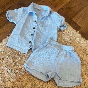 SHEIN Light Blue Kids Matching Set